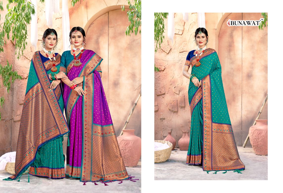 Sruti By Bunawat 1001 To 1006 Banarasi Silk Sarees Catalog
